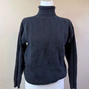 Vintage Black Knit Turtleneck Sweater